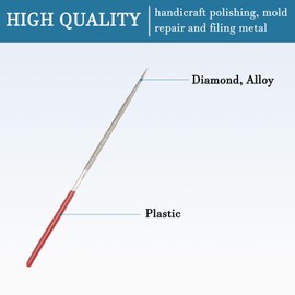 QUARKZMAN Pack of 7 150 Grit Diamond Needle File Round Shape for Restoration Details and Craft Polishing [2 mm x 100 mm]