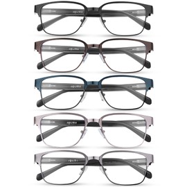 JOLISU 5PCS Reading Glasses Men - Blue Light Blocking Metal Frame for Mens/Women - Durable Readers Fit Read（4.00）