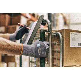 Gebol Work Glove Multi-Flex Size 7 Made of Nylon with Nitrile Coating and Dimples, Black, 528918