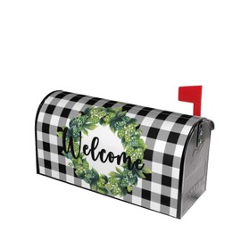 Spring Mailbox Covers Magnetic Standard Size Sage Welcome Summer Post Box Mailbox Cover for Garden Yard Farmhouse Outdoor Decorations 21x18 Inch