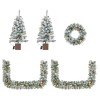 Pre-Lit 4 Piece Holiday Christmas Set Warm White LED Lights