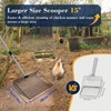 GHWMYD 15-inch Large Chicken Poop Scooper with Adjustable Ergonomic Labor-Saving