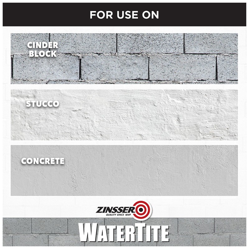 Zinsser 369381 WaterTite General Purpose Waterproofing Paint, Gallon, White