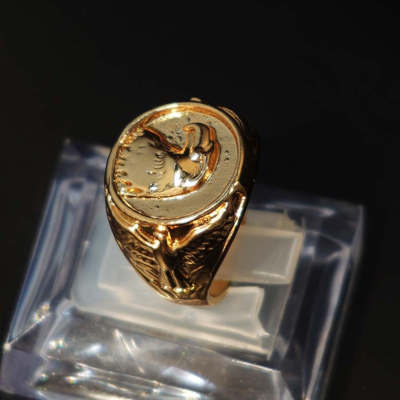 MayiaHey Eagle Ring, American Bald Eagle Head Ring for Men,