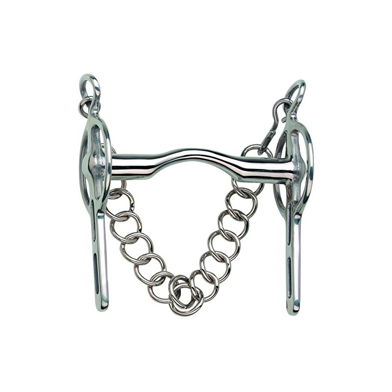 SPRENGER Gebiss Liverpoolkandare 16 mm (Edelstahl) mit Edelstahlringen, 13.5 cm,