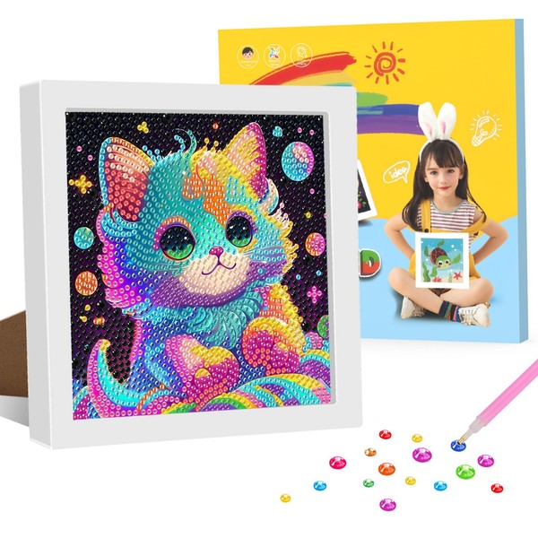 GHHKUD Diamond Art Kits for Kids with Frame, 5D Diamond
