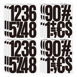 FSSTUD 12 Sheets of 5 Inch Black Vinyl Number Stickers, Waterproof, Suitable for Mailboxes, Doors, Windows and More