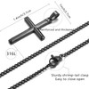 HSWYFCJY Cross Necklace Men's Women's Cross Chain Silver/Black/Gold Necklace with
