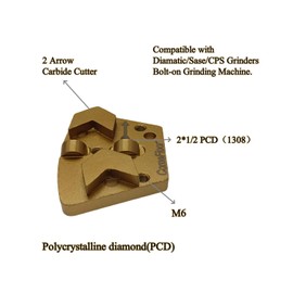 Trapezoid Diamond PCD Grinding Disc for Concrete Thick Epoxy Coating Removal, Compatible for Diamatic/Sase/CPS Bolt-On Floor Grinding Machines, Set of 3, Counter-Clockwise