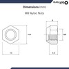 M8 Nyloc Steel Nuts, 8mm Self Locking Nuts with Nylon