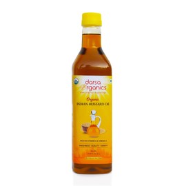 Darsa Organics Pure Mustard Oil for Skin and Hair 1000 ml | Cold Pressed | USDA Organic | Non-GMO | Chemical-Free