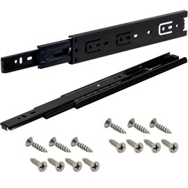 Full Extension Drawer Runners 300 mm 1 Pair (2 Pieces) Black 45 mm Ball Extension Drawer Runners for Drawers Telescopic Rails Rail System Load Capacity 45 kg NEUHALL