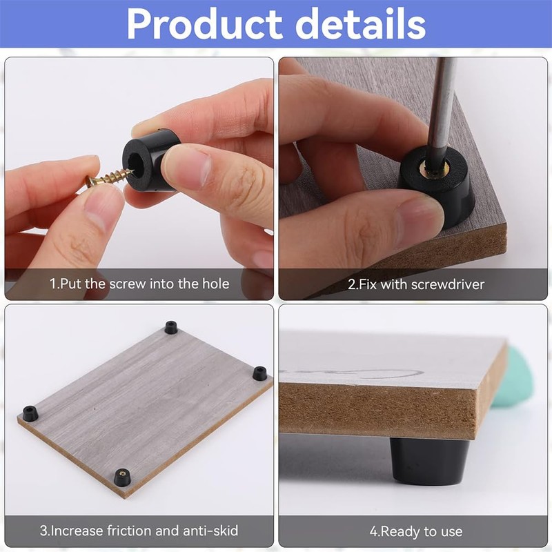 RXKFIGX Pack of 30 Rubber Feet Chopping Boards Rubber Buffer