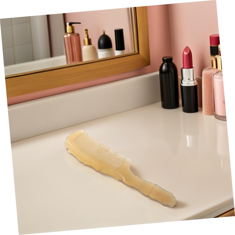 BIUDECO Natural Ox Horn Hair Comb for Women Ergonomic Fine