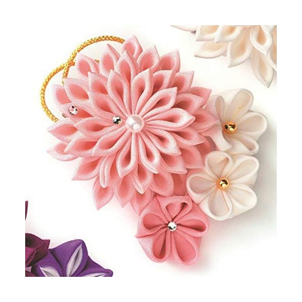 Panami LH-451 Takagi Fiber Crepe Craft Pure Silk Knob Craft, Sparkling Brooch, Pink