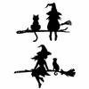 Iron Witch & Cat Garden Stake for Outdoor Decor –