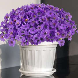 godenjegins 16pcs Outdoor Artificial Flowers UV Resistant Fake Flowers Bulk Artificial Flowers for Decoration Faux Silk Flowers for Garden Porch Window Box Hanging Planter Decorating