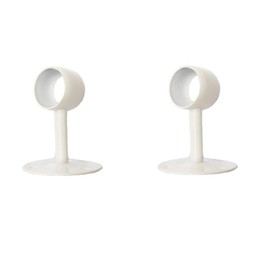 NELXULAS Heavy Duty Closet Rod, Stainless Steel Curtain Rod End Support, Flange Rod Holder, Closet Rod with Matching Screws (1.5", White)