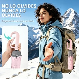 EDECOR Paraguas Plegable Automático con Hebilla de Anillo, 106cm Paraguas de Bolsillo Reforzado, Sombrilla Grande Resistente al Viento, Con 20 Varillas Reflectantes y Protección UV, Portátil para Hombres y Mujeres