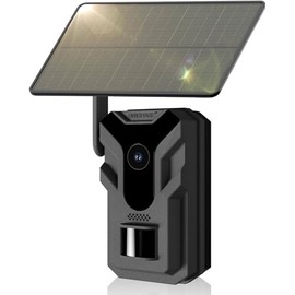 Hwishare Cellular Trail Cameras 4G LTE, Live Streaming Game Camera with No Glow Night Vision Motion Activated Waterproof, Solar Trail Hunting Camera Built-in SIM Card for Wildlife Deer