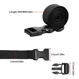 heedpeiur 4 Pieces Luggage Straps Adjustable Luggage Nylon Webbing Straps with Quick Release Buckle Packing Belt for Outdoor Travel Suitcase Baggage 2.5 * 150cm (Black)