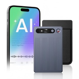 AI Voice Recorder, Free Subscription, Portable Note Voice Recorder with Case, App Control, Transcribe & Summarize by ChatGPT, Support 147 Languages, 80GB, Audio Recorder for Calls, Lectures, Meetings