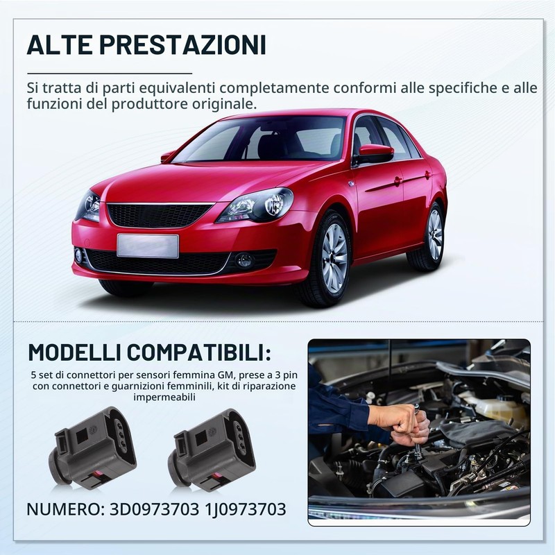 Fraylis 3D0973703 Connettori per sensori auto femmina a 3 pin