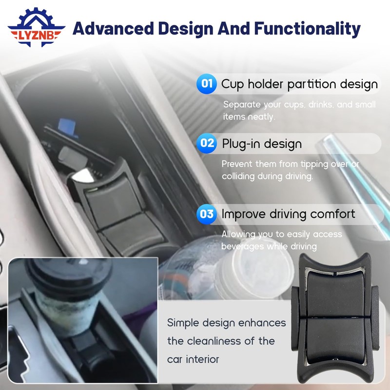 Center Console Cup Holder Insert Divider fit for Toyota Camry