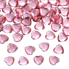 ParPix Pack of 200 Pink Diamonds Wedding Confetti Heart Decoration Wedding Confetti Wedding Table Decoration Heart Confetti Wedding Decoration 12 mm Pink Heart Confetti