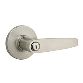 Weiser Winston Satin Nickel Door Handle, Reversible Privacy Lever, Interior Door Handles for Bedroom and Bathroom Doors, Keyless Bathroom/Bedroom Door Lock, Traditional Home Décor
