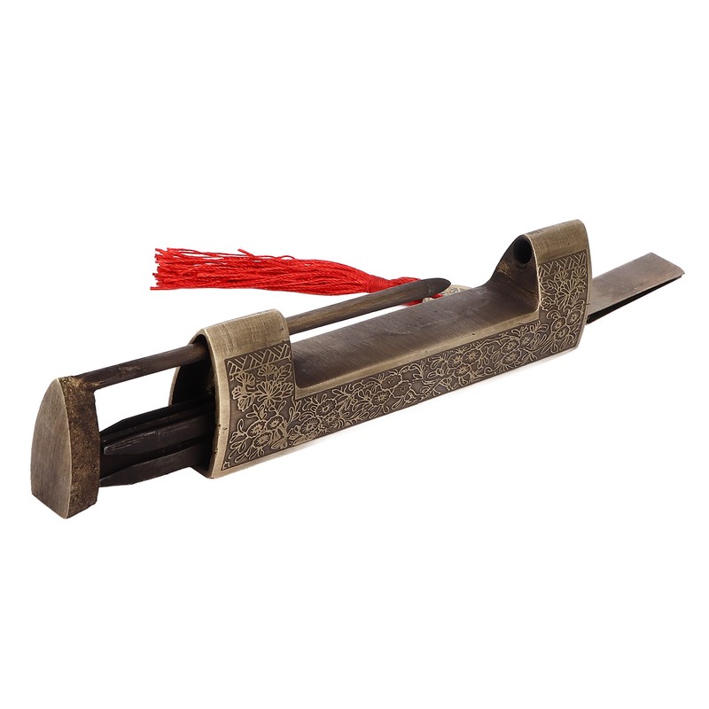 Chinese Antique Lock Retro Spacing 9cm/3.5in Classic Pattern Brass Horizontal