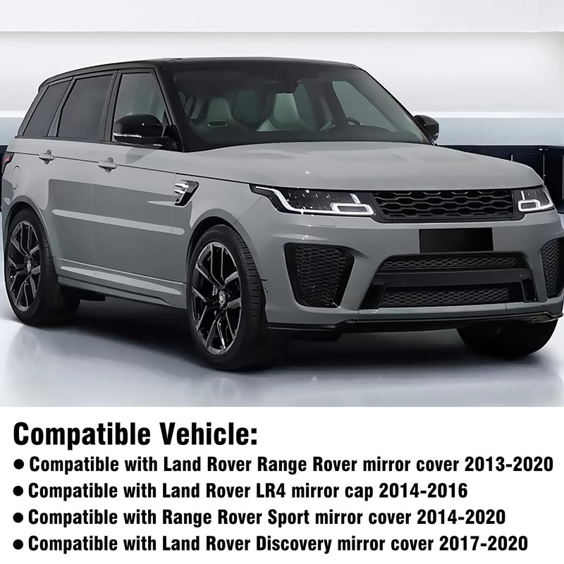 Moonlinks Compatible with Range Rover/Sport/LR4/Discovery Mirror Cover Replacement 2013-2020, Glossy
