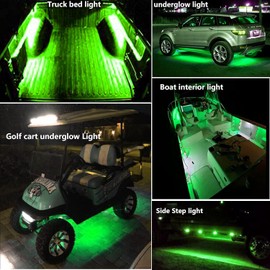 NBWDY 8Pcs LED Truck Bed Light Kit,Rear Work Box Lighting Kit,Cargo Pickup Bed Light,Side Marker Light,Rail Lights Rock Light for Car RV w/Switch,Green