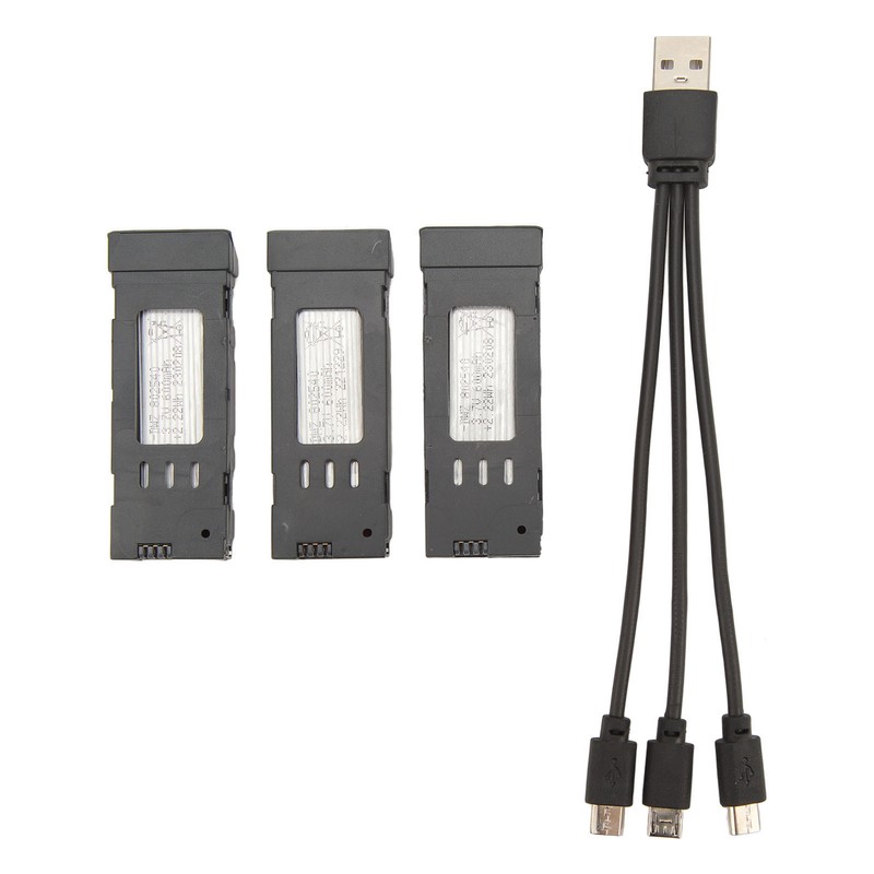 3pcs RC Plane Lithium Battery With 3 In 1 Charging