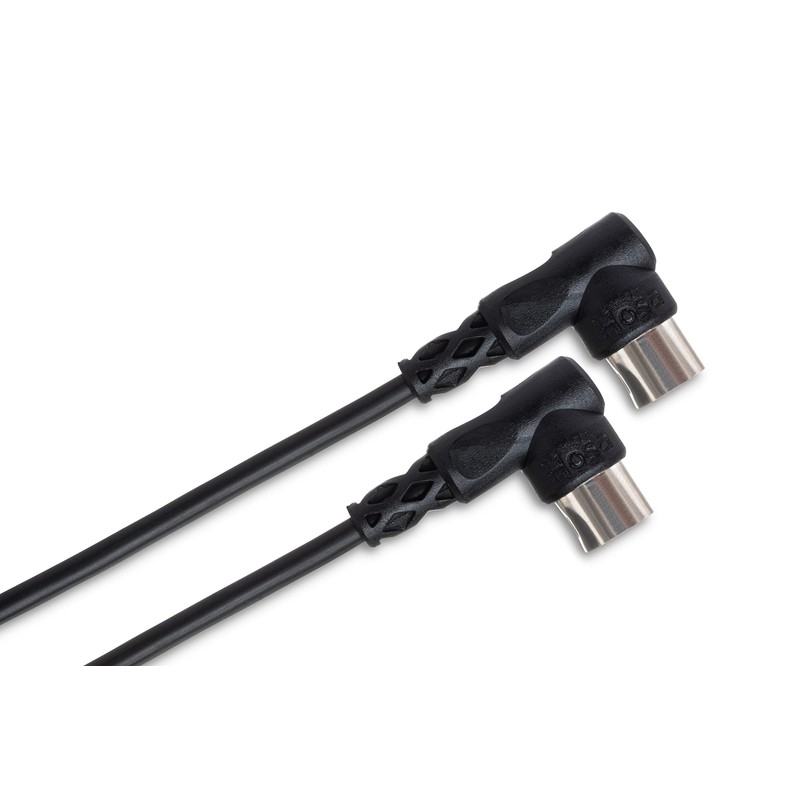 Hosa MID-303RR Right-angle MIDI Cable, Right-angle 5-pin DIN to Same,