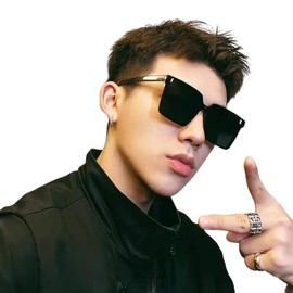 88flix Korean Sunglasses, Large, Unisex, UV Drive, Ocean, Beach, Outdoor, Glasses, Polarized UV, Black