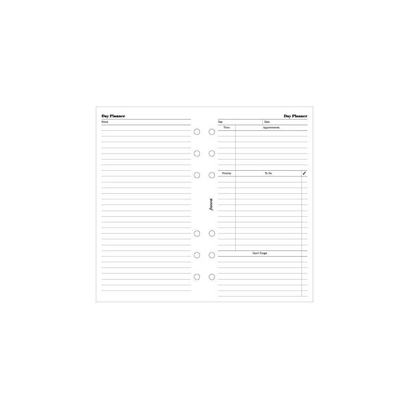 FILOFAX Undated Day Planner Refill for Personal & Personal Compact