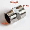 Stainless steel Threaded Fitting Double nipple 2 x External thread