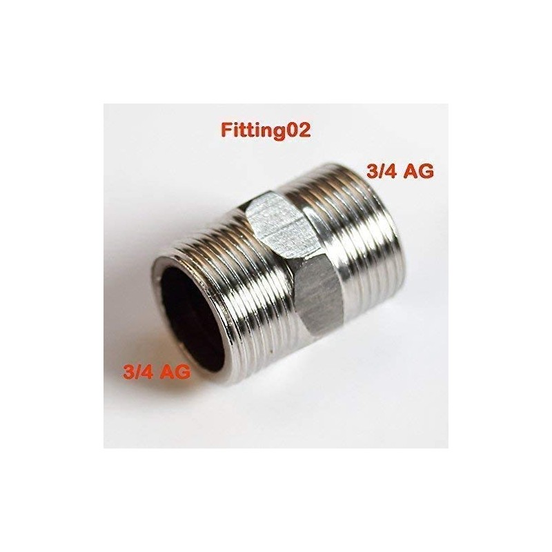 Stainless steel Threaded Fitting Double nipple 2 x External thread