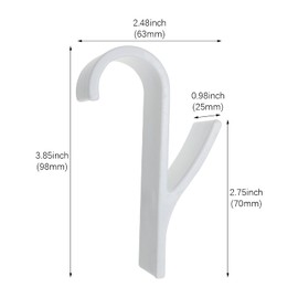 6 Pieces Bath Hook Holder Plastic Heated Towel Rail Radiator Hooks Tubular Bath Hook Holders Crook Grab(White)