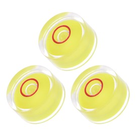 Kozelo 3pcs Small Circular Bubble Spirit Levels - [18mm Diameter 9mm Thickness] Mini Round RV Level Leveling Tools for Travel Trailer Turntable Camera, Yellow