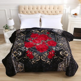 MERRY HOME Korean Fleece Blanket King Size, 87" x 95", 9lb Single Ply Heavy Thick Raschel Embossed Winter Blanket – Ultra Soft and Warm