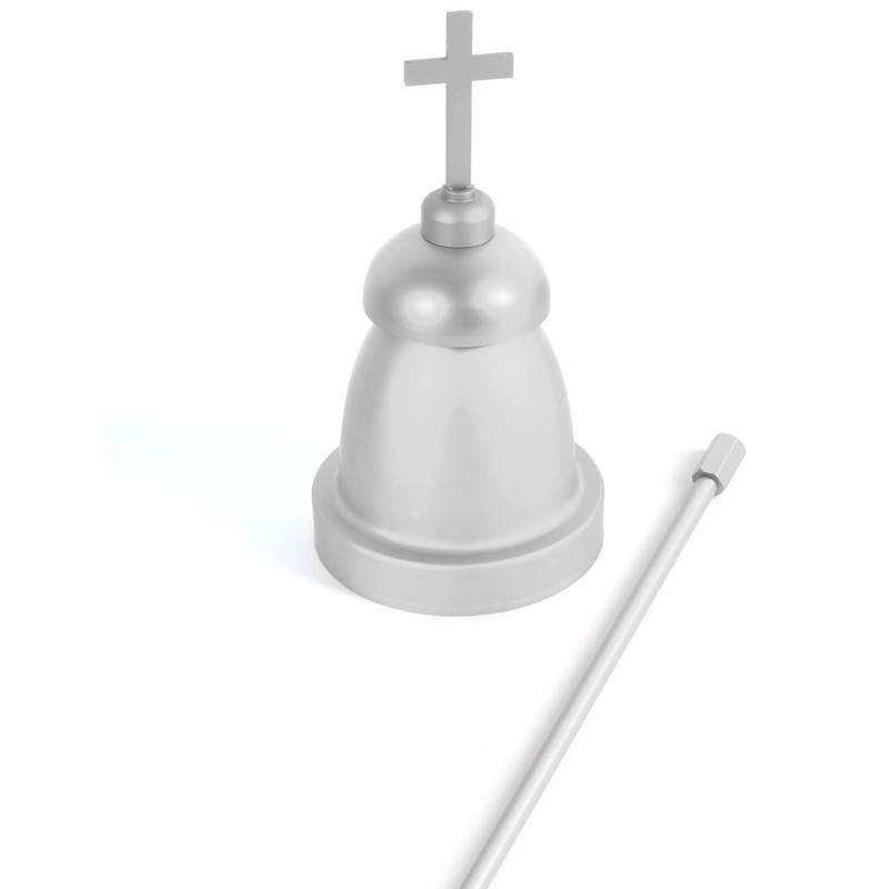 OURMEMO Memorial Light,Blue Cemetery Light with Silver Dome, Grave Markers