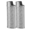 2 Pcs Lighter Case Zinc Alloy Vintage Floral Stamped Classical