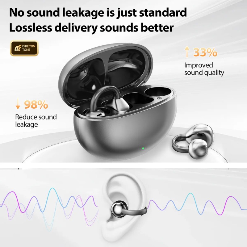 Audfonos Clip-ear 360 Inalambricos Bluetooth Gimnasio Micrfono Hd Sonido Hifi