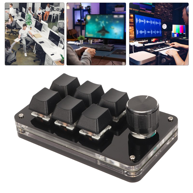 6 Key Mini Keypad with Knob RGB Light Blue Switch