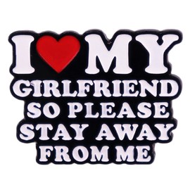 Humorous Quotes Couple Brooch I Love My Girlfriend Famous Saying Pin Badge Girlfriend Boyfriend Enamel Lapel Pin Valentine's Day Fashion Jewelry Gift for Clothing Bag Jacket Hat Accessory Decoration