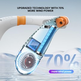 Portable Neck Fan, 4000mAh Rechargeable Personal Fans Lightweight Wearable Fan, Low Noise 3 Speed Hands Free Fan, Hanging Headphone Design Sports Fan for Indoor & Outdoor-White