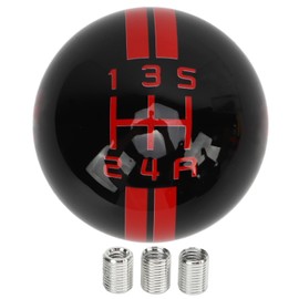 5 Speed Gear Shift Knob Manual Transmission Shifter Lever Stick Head Knob Replacement for Ford Mustang 1967 to 2018 Black Red