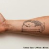 'Cute Hedgehog Sleeping' Temporary Tattoo - Water Resistant, Skin-Safe, Non-Toxic